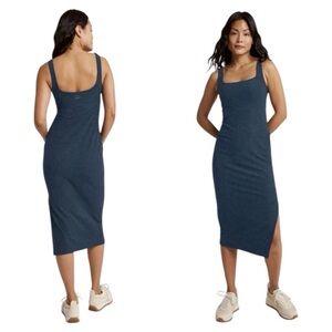 Beyond Yoga Spacedye Icon Midi Dress‎ Size 1X navy blue on the go athleisure